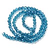 Transparent Electroplate Glass Beads Strands GLAA-F029-4mm-C01-2