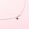 Be Loved Bar & Flat Round 925 Sterling Silver Pendant Necklace for Valentine's Day Gift NJEW-BB44470-B-3