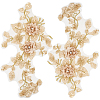 3D Flower Polyester Embroidery Sew on Appliques PATC-WH0012-33C-1