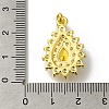 Rack Plating Brass Micro Pave Cubic Zirconia Pendant KK-H485-39G-02-3