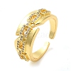 Brass Micro Pave Cubic Zirconia Cuff Rings RJEW-P102-08G-1