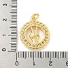 Brass Micro Pave Clear Cubic Zirconia Pendants KK-U007-01G-04-3