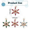 6Pcs 3 Style Brass Cubic Zirconia Pendants ZIRC-SZ0001-80RG-2