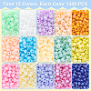 15 Colors Glass Seed Beads SEED-PH0012-08-WH-4