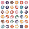 36Pcs 36 Styles Flat Round Paper Blank Label Stickers DIY-WH0308-853B-1