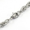 Tarnish Resistant Fashionable 304 Stainless Steel Rope Chain Bracelet Making X-STAS-A028-B054P-2