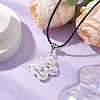 Butterfly Glass Seed Beads Pendant Necklaces NJEW-MZ00055-2