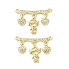 Rack Plating Brass Micro Pave Clear Cubic Zirconia Pendants KK-R157-12C-G-1