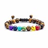 Chakra Theme Natural & Synthetic Mixed Stones Braided Bracelets QD1254-4-1