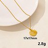 304 Stainless Steel Flat Round Pendant Necklace for Women SM6724-12-1