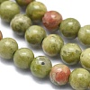 Natural Unakite Beads Strands G-A177-04-04-3