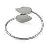 304 Stainless Steel Blank Bangle Bases with Teardrop Tray STAS-Z088-01P-06-3