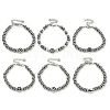 304 Stainless Steel & Synthetic Non-magnetic Hematite Round Beaded Bracelets for Women BJEW-G717-12-1