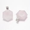 Natural Rose Quartz Gemstone Pendants G-E338-09H-1