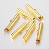 Brass Slide On End Clasp Tubes KK-P031-12G-2