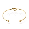 304 Stainless Steel Knot Cuff Bangles for Women BJEW-M233-04G-3