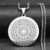 304 Stainless Steel 12 Constellation Sign Sun Moon Phase Pendant Necklaces NJEW-S007-09P-1