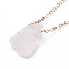 Irregular Raw Natural Gemstone Pendant Necklace with Brass Chain for Women NJEW-JN03832-3
