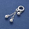 925 Sterling Silver Jingle Bell Tassel European Dangle Charms STER-D300-19S-2