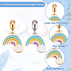 8Pcs 2 Colors 304 Stainless Steel European Dangle Charms STAS-DC0010-74-4