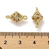 Brass Micro Pave Clear Cubic Zirconia Bicone Connector Charms ZIRC-P112-04G-3