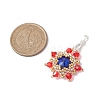 Flower Glass & Seed Bead Woven Pendants PALLOY-MZ00265-1-2