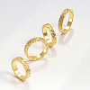 Brass Crushed Ice Pattern Finger Rings FS-WG1F485-02-3
