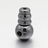 Non-magnetic Synthetic Hematite 3 Hole Guru Beads G-P046-19B-1