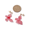 Glass Seed Beaded Dangle Stud Earrings EJEW-MZ00168-01-3