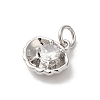 Rack Plating Brass Clear Cubic Zirconia Charms KK-Z056-29P-2