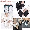 CHGCRAFT 2 Pairs 2 Colors Detachable Polyester Bowknot Shoe Decoration AJEW-CA0002-59-6