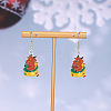 Christmas Theme Alloy Enamel Dangle Earrings FS-WGBB05F-12-1