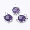 Natural Amethyst Box Clasps G-E427-06P-2