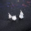 Exquisite 925 Sterling Silver Cubic Zirconia Stud Earrings EJEW-BB20054-3