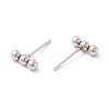 Tarnish Resistant 201 Stainless Steel Beaded Horizontal Bar Stud Earrings with 316 Stainless Steel Pin for Women X-STAS-K238-01P-3