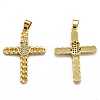 Brass Micro Pave Clear Cubic Zirconia Pendants ZIRC-J025-44G-2