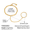 304 Stainless Steel Twisted Chain 2-Strand Hand Chain Ring Bracelets for Women MQ9629-6
