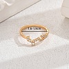 Shiny Brass LOVE Ring with Cubic Zirconia for Women Casual Holiday OT5986-5-1