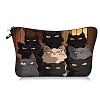 Polyester Cartoon Cute Cat Printed Cosmetic Zipper Clutch Bags PW-WGABF03-03-1