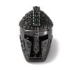 Helmet Shape Brass with Cubic Zirconia Beads KK-S406-15B-1