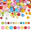 Fashewelry 350Pcs 7 Style Plastic Buttons BUTT-FW0001-01-2