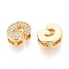 Brass Micro Pave Clear Cubic Zirconia Beads KK-T071-17G-G-2