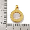 Rack Plating Brass Micro Pave Clear Cubic Zirconia Flat Round Pendants KK-U025-10G-08-3