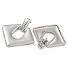 Brass Rhombus Stud Earrings EJEW-K293-01P-2