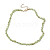 Natural Peridot Chip Beaded Necklace NJEW-JN04616-16-4