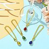 Alloy with Faceted Glass Rhinestone Cup Pendant Decorations HJEW-JM01788-2