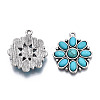 Synthetic Turquoise Pendants PALLOY-N157-040-1