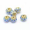 Electroplate Brass Enamel Beads KK-K185-02A-RS-1