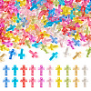 300Pcs 10 Colors Transparent Acrylic Beads MACR-TA0001-43-1