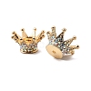 Alloy Rhinestone Crown Beads FIND-NH0001-19G-2